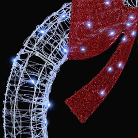 Koszorú 150 LED-del Hideg feher 120 cm Akril