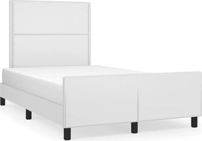 vidaXL fehér műbőr ágykeret fejtámlával 120 x 200 cm