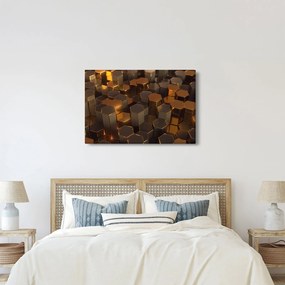 Kép - bronz hatszögek (90x60 cm)