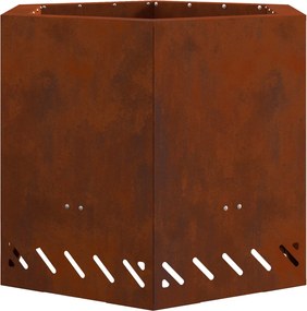 vidaXL Füstmentes Tűzhely Barna 58 x 58 x 51 cm Időjárásálló acél