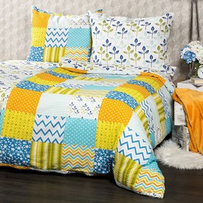 4Home Patchwork blue krepp ágyneműhuzat, 140 x 200 cm, 70 x 90 cm