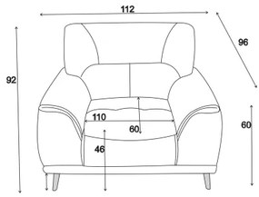 LIVORNO szürke fotel