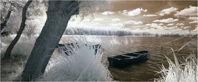 Egy csónak képe a tavon (120x50 cm)