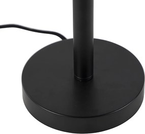 Asztali lámpa fekete ovális bársony lámpabúrával 35 cm - Simplo