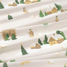 Goldea karácsonyi kör alakú pamut terítő - karácsonyi dalok Ø 100 cm