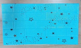 10 Darab Öntapadós 3D falmatrica Tapéta Kék alapon Csillagos mintával 70x 70 x 0,6 cm-es méretben
