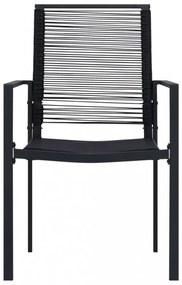 4 db fekete PVC rattan kerti szék