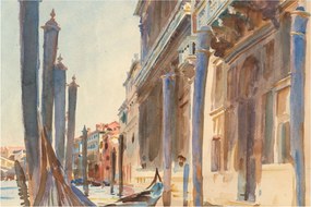 Kép - John Singer Sargent, Gondola Moorings on the Grand Canal, reprodukciók (90x60 cm)
