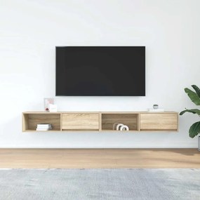 2 db sonoma tölgy színű szerelt fa TV-szekrény 100x31x25,5cm