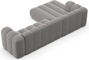 Szürke zsenília sarokkanapé (bal oldali-heverő résszel) Lupine – Micadoni