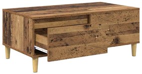 vidaXL Dohányzóasztal fiókkal Öreg fa 90 x 50 x 35 cm Faanyag