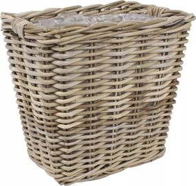 Téglalap Alakú Kubu Rattan Kosár Virágfóliával 35x23x32 cm