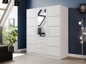Ruhásszekrény Lenona D3 (fehér)  (tükörrel). 1105767