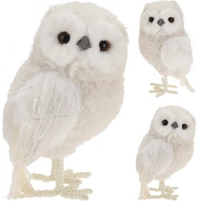 Owl fehér bagoly dekoráció 25 cm