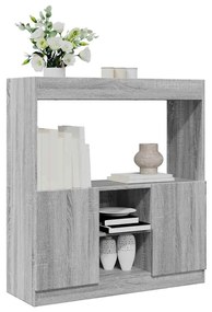 szürke sonoma színű szerelt fa magasszekrény 92 x 33 x 100 cm