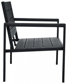 fekete fautánzatú HDPE kerti pad 120 cm