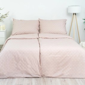 Stanex Krep lepedőhuzat Rózsaszín pöttyös, 140 x 220 cm, 70 x 90 cm