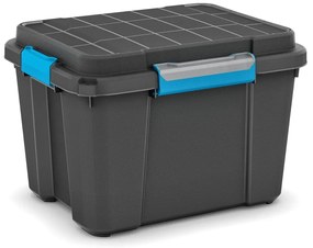 Fekete fedeles műanyag tárolódoboz 49,5x39x34 cm Scuba Box – KIS