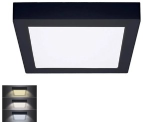 Solight Solight WD173-B- LED Mennyezeti lámpa LED/18W/230V 3000/4000/6000K fekete szögletes SL1396