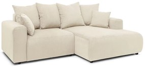 Krémszínű bársony sarokkanapé Enjoy – Bobochic Paris