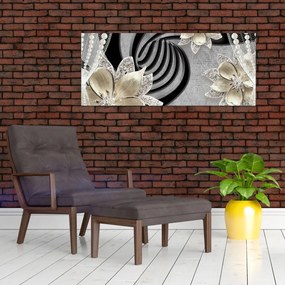 Kép - 3D arany virágok (120x50 cm)