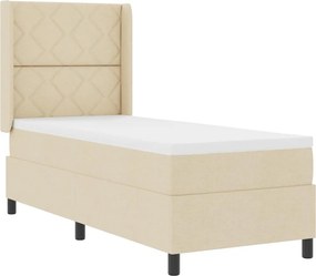 vidaXL LED Box Spring Ágy matracmal Krém 80 x 200 cm szövet