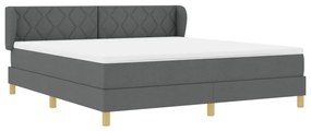 Boxspring Ágy Matraccal - Sötétszürke, 180x200 cm, Szövet