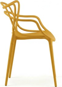 4 db műanyag KATO szék szett, mustársárga