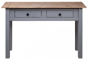 szürke tömör fenyőfa panama konzolasztal 110 x 40 x 72 cm