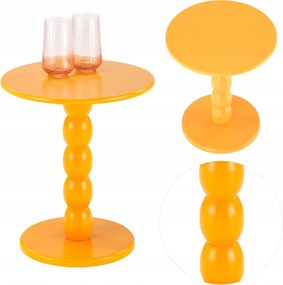 Dohányzóasztal nappali hálószoba iroda stabil mustár kerek retro