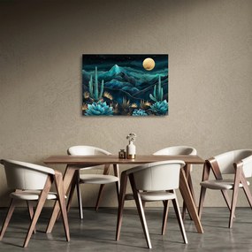 Üveg kép - Türkiz éjszaka (70x50 cm)