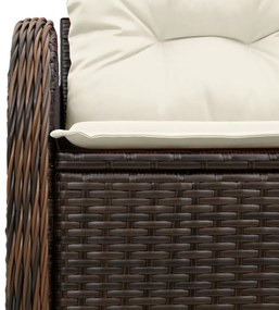 2-Fős Kerti Kanapé Párnákkal Barna Poli Rattan