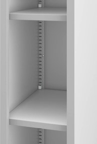 Keskeny fém irattároló polc dokumentumokhoz szürke: TIM 250 x 1950 x 600 mm