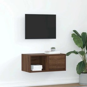 barna tölgy színű szerelt fa TV-szekrény 60x31x25,5 cm