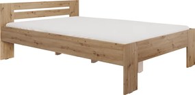 Ágy, 140x200, artisan tölgy, BASIS
