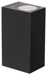 Modern kültéri fali lámpa fekete műanyagból 2-lámpás - Baleno