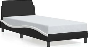 vidaXL fekete és fehér műbőr ágykeret Dover 90 x 200 cm