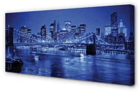 Canvas képek Panorama híd felhőkarcoló folyó 100x50 cm