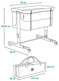Lionelo - Bölcső 3in1 AURORA fekete