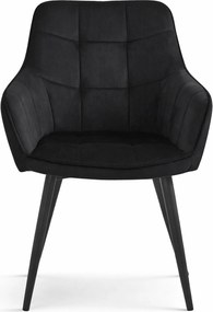 Étkezőfotel VARSI VELVET fekete lábakkal, fekete