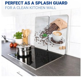 Edzett üveg tűzhely fedőlap szett 2 db-os 52x30 cm Café Aromatica – Maximex