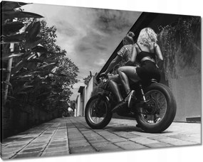 Vászonkép 100x70 Szerelmes pár a motoron