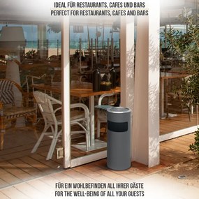 Szemeteskuka hamutartóval 30 L antracit