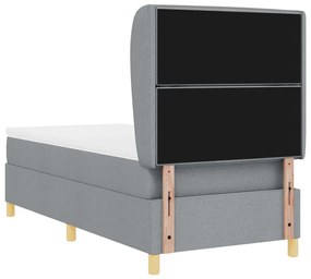 Boxspring Ágy Mattress-szel Világosszürkében, 100x200 cm Szövet