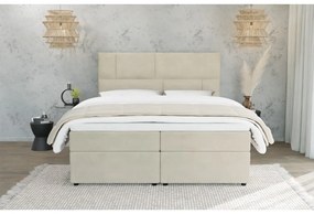 Bézs ágyneműtartós boxspring ágy 140x200 cm Lola – Ropez