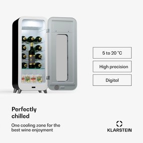 Klarstein Shirley 15 Uno. borhűtő, 15 palack, 5 - 20 °C, érintésvezérlés, retró