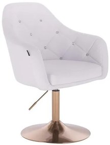 HC830N Fehér modern műbőr szék arany lábbal
