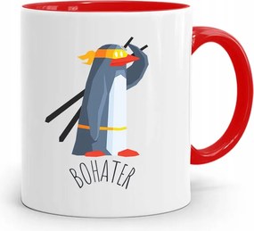 Piros Bögre Gyerekeknek Kis Hős +név nyomott mintával