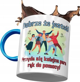 Kék üdvözlő bögre Munkahelyi üdvözlő bögre fényképes nyomtatással