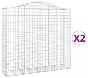2 db íves horganyzott vas gabion kosár 200x50x180/200 cm